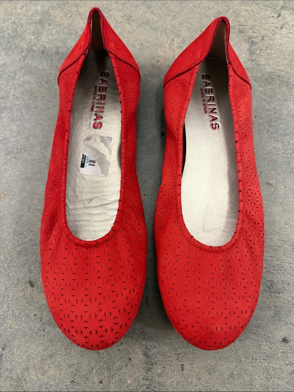 Sabrinas Red Perforated Women's Ballet Flats